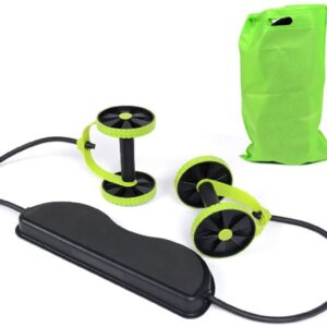 Ab Wheel Double Roller with Resistance Bands Knee Mat with Bag