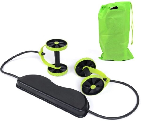 Ab Wheel Double Roller with Resistance Bands Knee Mat with Bag